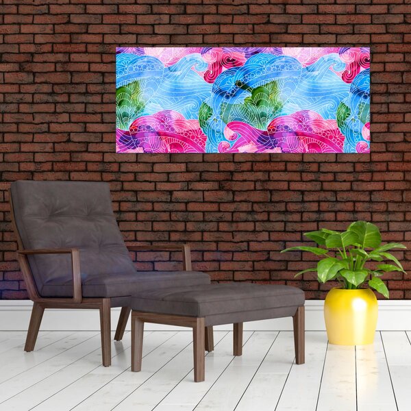 Slika - Barvni valovi (120x50 cm)
