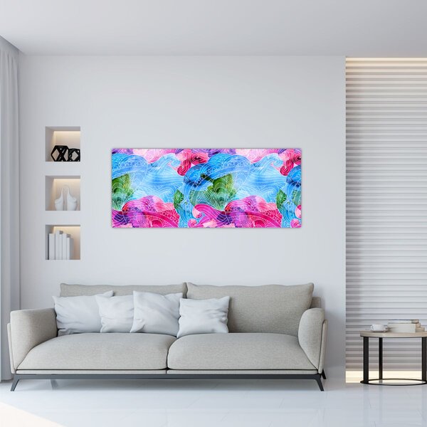 Slika - Barvni valovi (120x50 cm)