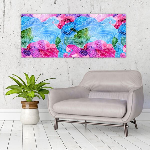 Slika - Barvni valovi (120x50 cm)