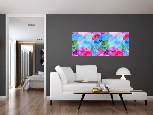 Slika - Barvni valovi (120x50 cm)