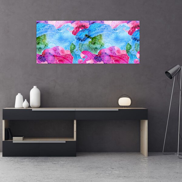 Slika - Barvni valovi (120x50 cm)