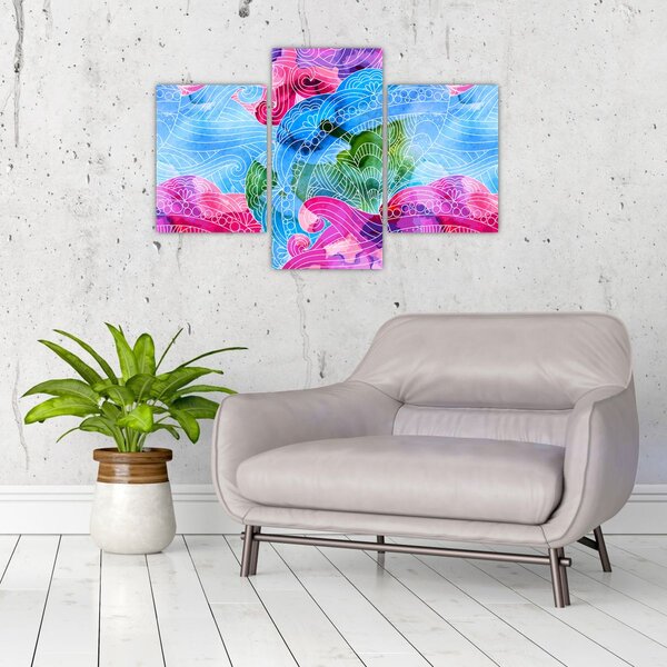 Slika - Barvni valovi (90x60 cm)