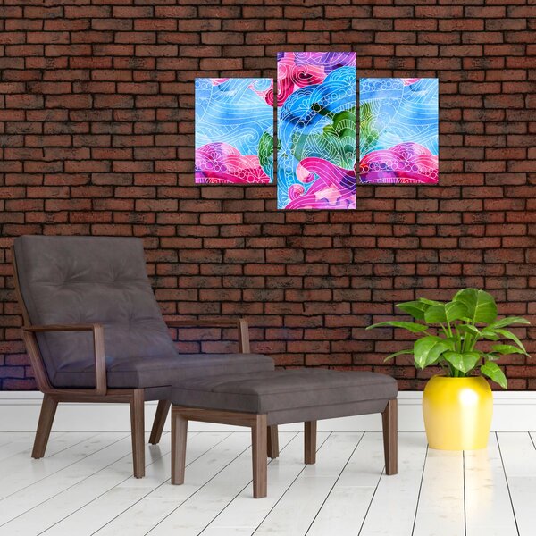Slika - Barvni valovi (90x60 cm)