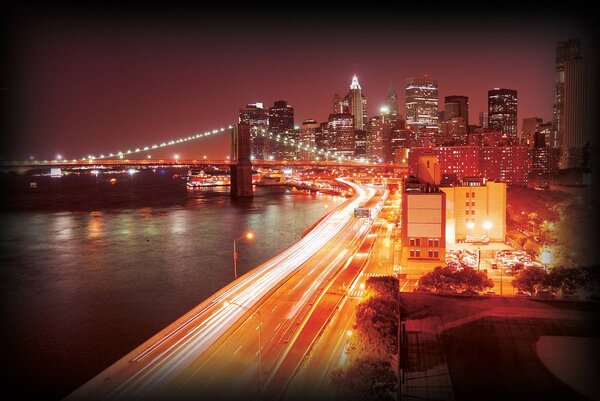 Foto tapeta - New York Brooklyn Bridge City (152,5x104 cm)