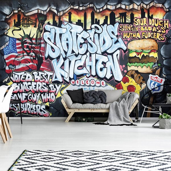 Foto tapeta - Najbolji burger - grafiti (152,5x104 cm)