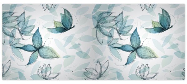 Slika - Modri ​​metulji (120x50 cm)