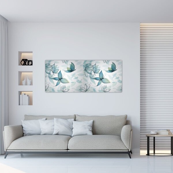 Slika - Modri ​​metulji (120x50 cm)