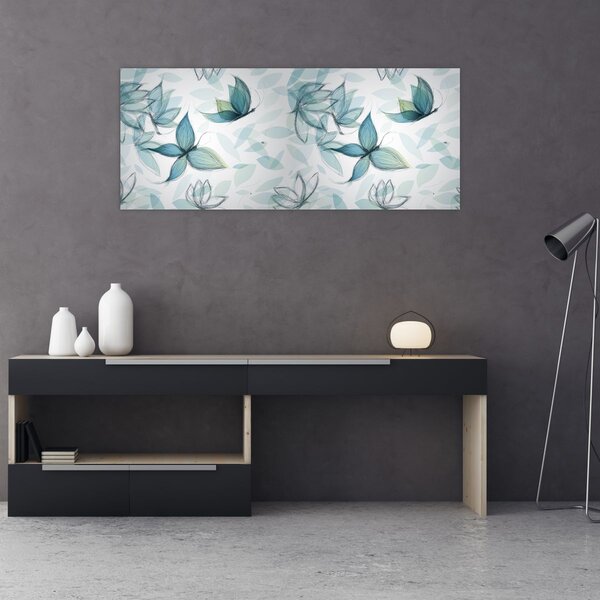 Slika - Modri ​​metulji (120x50 cm)