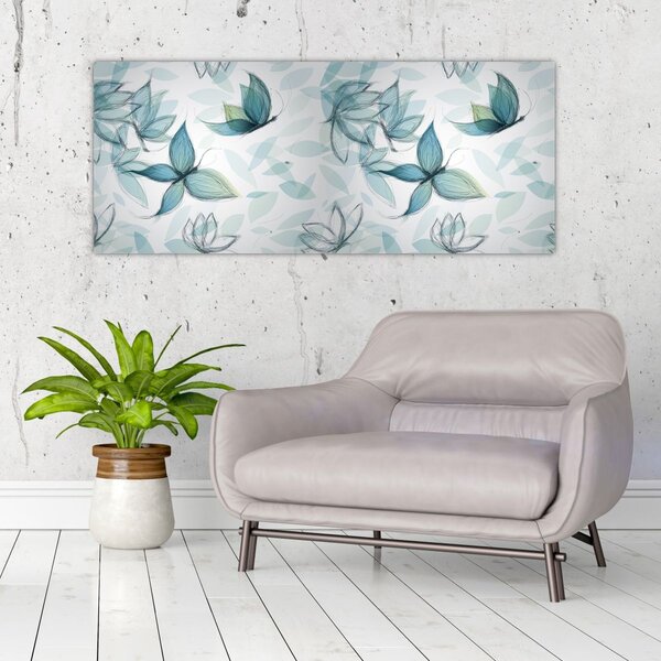 Slika - Modri ​​metulji (120x50 cm)