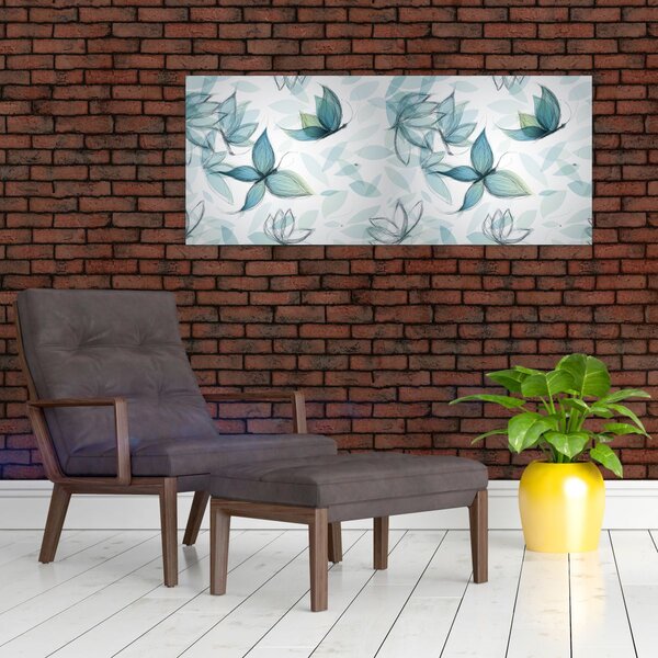 Slika - Modri ​​metulji (120x50 cm)