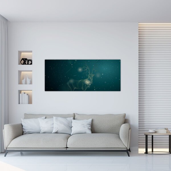 Slika - Čarobni jelen ponoči (120x50 cm)