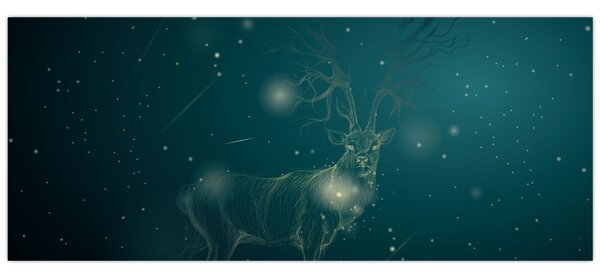 Slika - Čarobni jelen ponoči (120x50 cm)