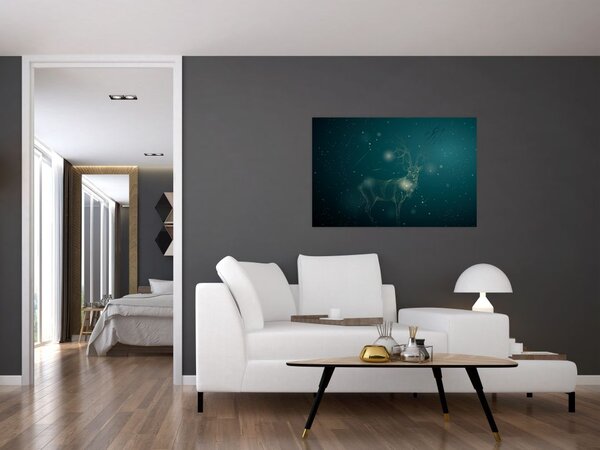 Slika - Čarobni jelen ponoči (90x60 cm)