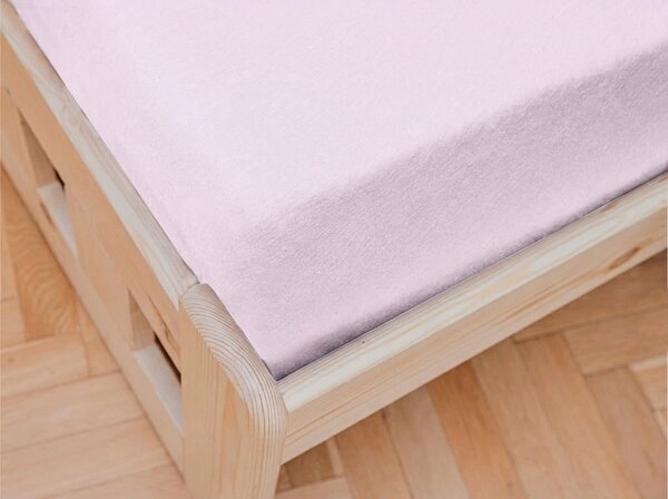 Plahta od žerseja za dječji krevet svijetlo ljubičasta 70 x 140 cm