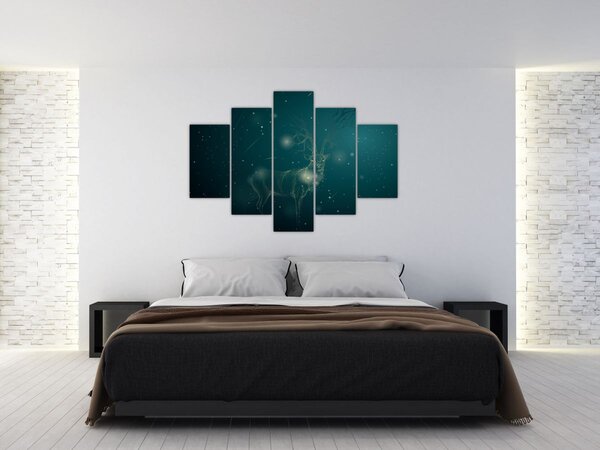 Slika - Čarobni jelen ponoči (150x105 cm)