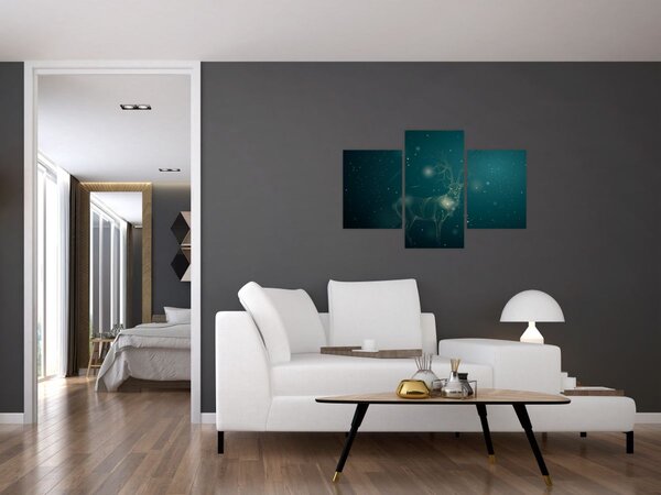Slika - Čarobni jelen ponoči (90x60 cm)