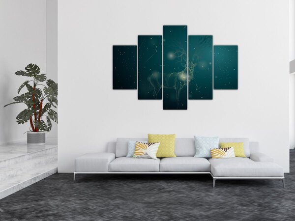 Slika - Čarobni jelen ponoči (150x105 cm)