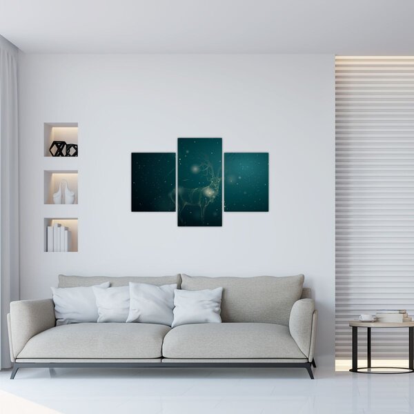 Slika - Čarobni jelen ponoči (90x60 cm)