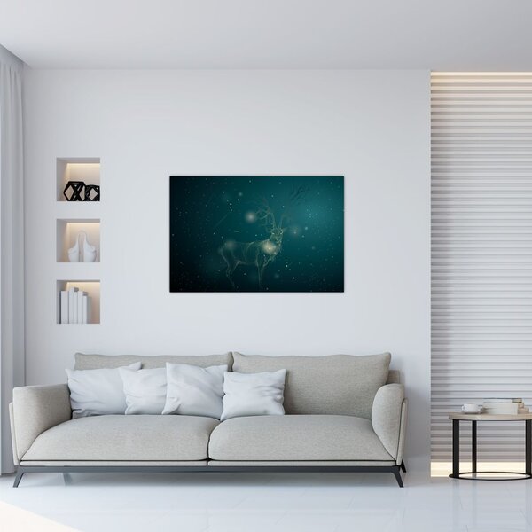 Slika - Čarobni jelen ponoči (90x60 cm)