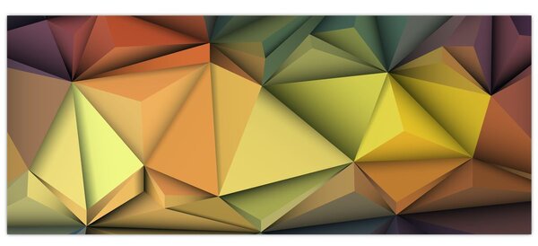 Slika - Poligonalna 3D abstrakcija (120x50 cm)