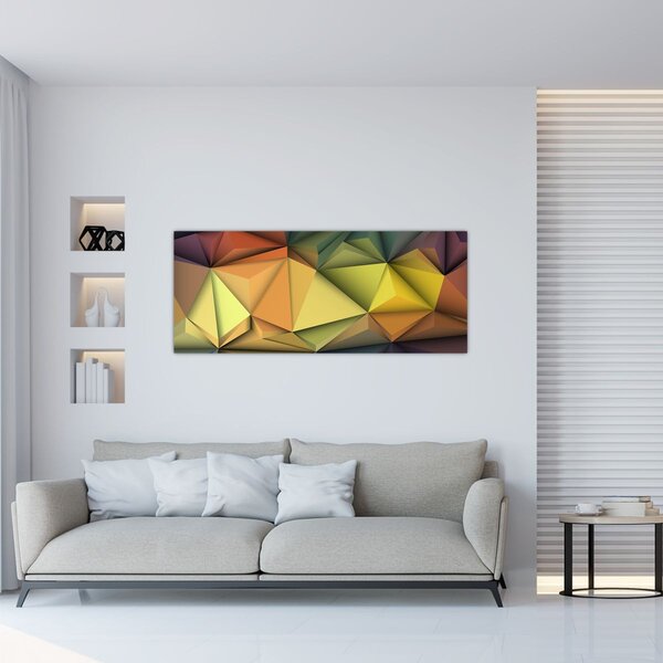 Slika - Poligonalna 3D abstrakcija (120x50 cm)