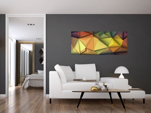 Slika - Poligonalna 3D abstrakcija (120x50 cm)
