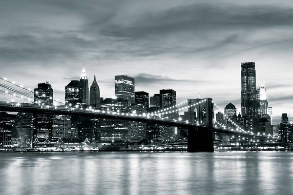Foto tapeta - New York i Brooklyn Bridge (152,5x104 cm)