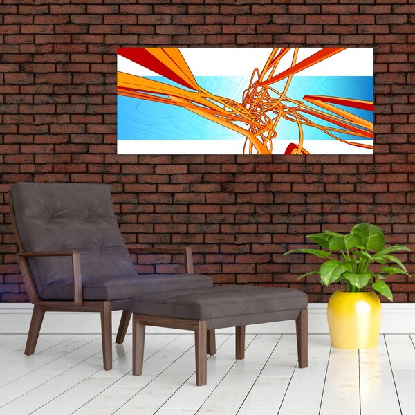 Slika - Prepletene črte, abstrakcija (120x50 cm)