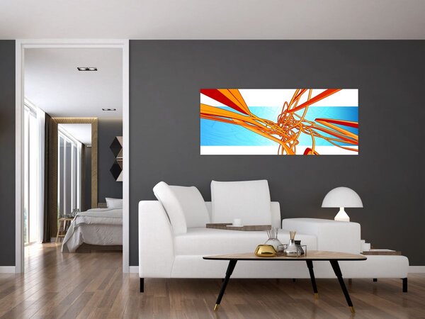 Slika - Prepletene črte, abstrakcija (120x50 cm)