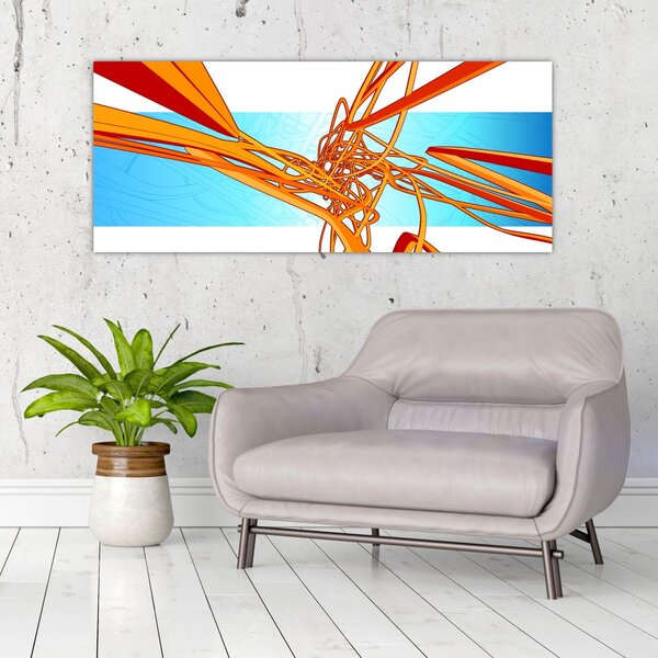 Slika - Prepletene črte, abstrakcija (120x50 cm)