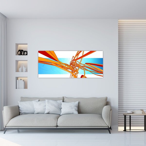 Slika - Prepletene črte, abstrakcija (120x50 cm)