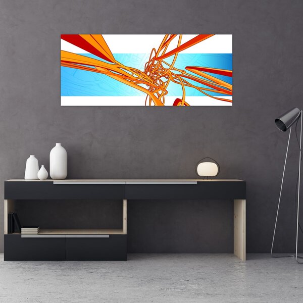 Slika - Prepletene črte, abstrakcija (120x50 cm)