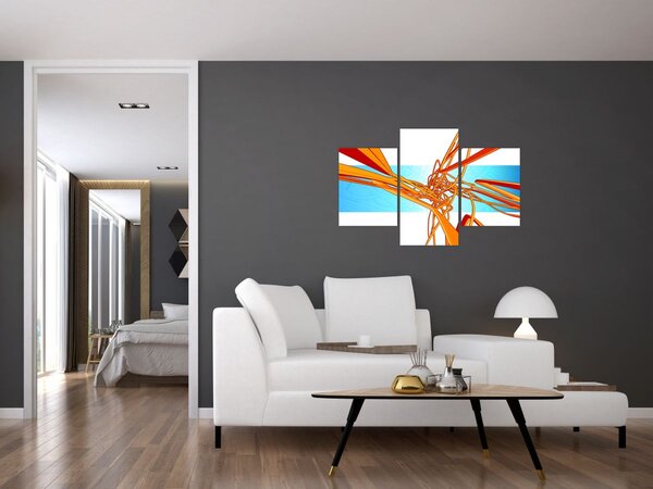 Slika - Prepletene črte, abstrakcija (90x60 cm)