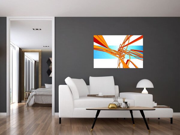 Slika - Prepletene črte, abstrakcija (90x60 cm)