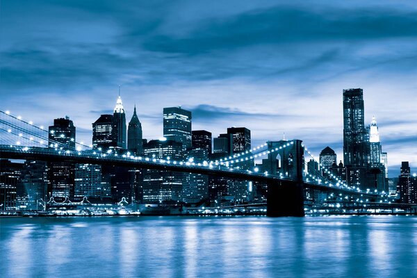 Foto tapeta - New York Brooklyn Bridge City (152,5x104 cm)