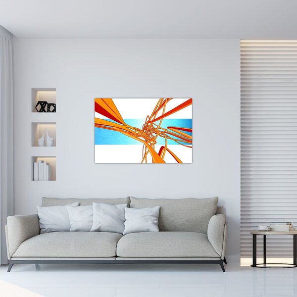 Slika - Prepletene črte, abstrakcija (90x60 cm)