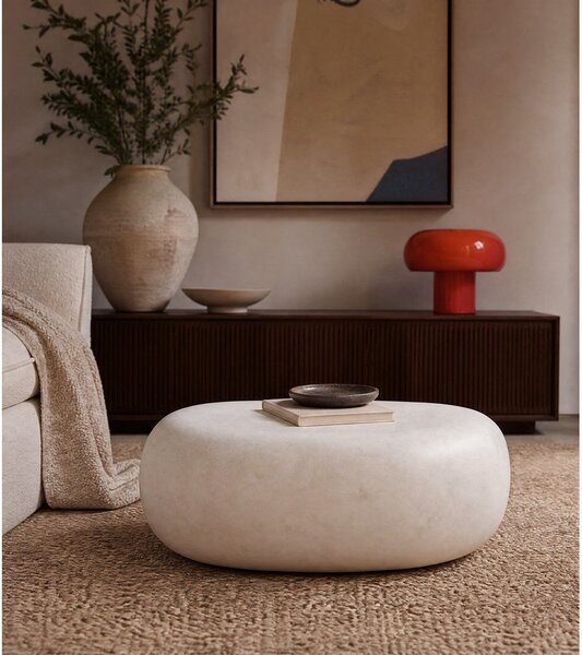 Bijeli stolić za kavu 49x65 cm Pebble – vtwonen