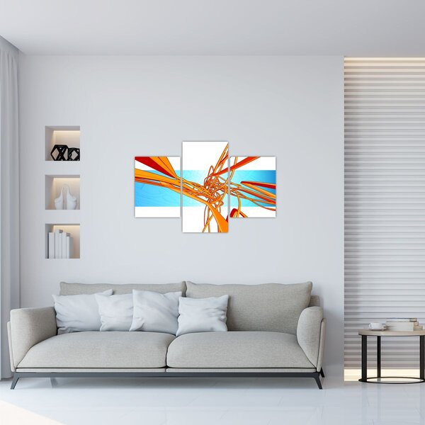 Slika - Prepletene črte, abstrakcija (90x60 cm)
