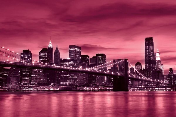 Foto tapeta - New York Brooklyn Bridge City (152,5x104 cm)
