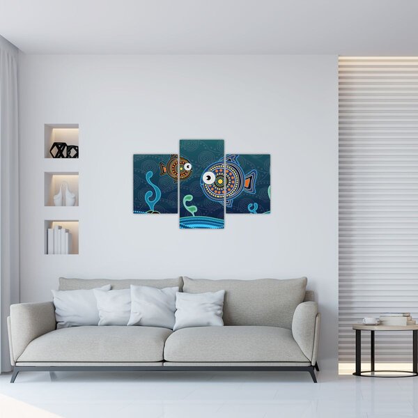 Poslikava - Poslikane ribe (90x60 cm)