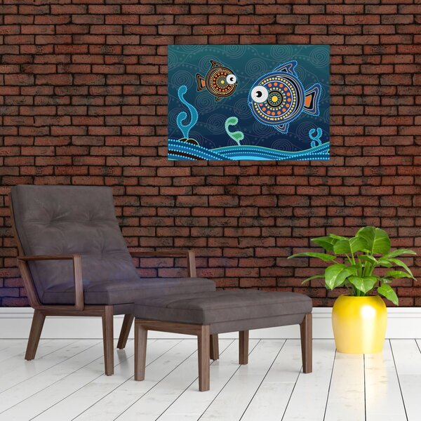 Poslikava - Poslikane ribe (70x50 cm)