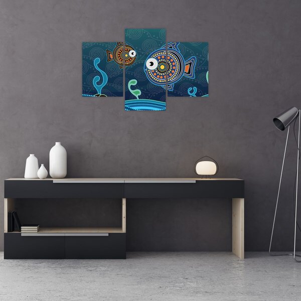 Poslikava - Poslikane ribe (90x60 cm)