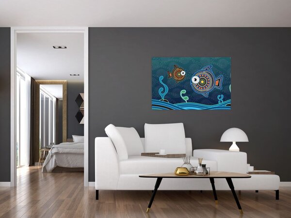 Poslikava - Poslikane ribe (90x60 cm)