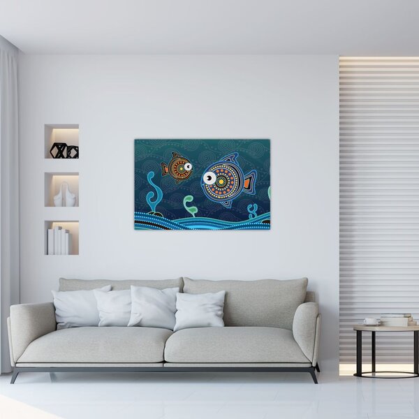 Poslikava - Poslikane ribe (90x60 cm)
