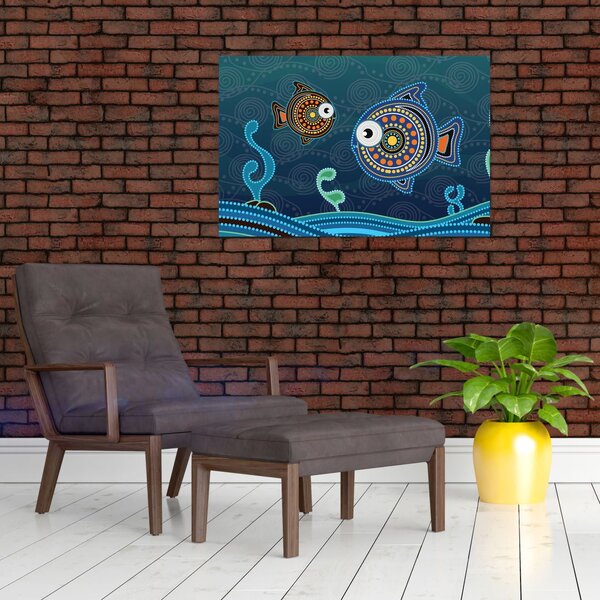 Poslikava - Poslikane ribe (90x60 cm)