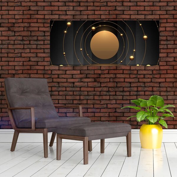 Slika - Zlati krogi (120x50 cm)
