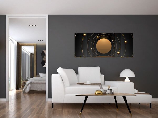 Slika - Zlati krogi (120x50 cm)