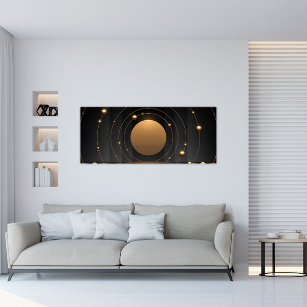 Slika - Zlati krogi (120x50 cm)