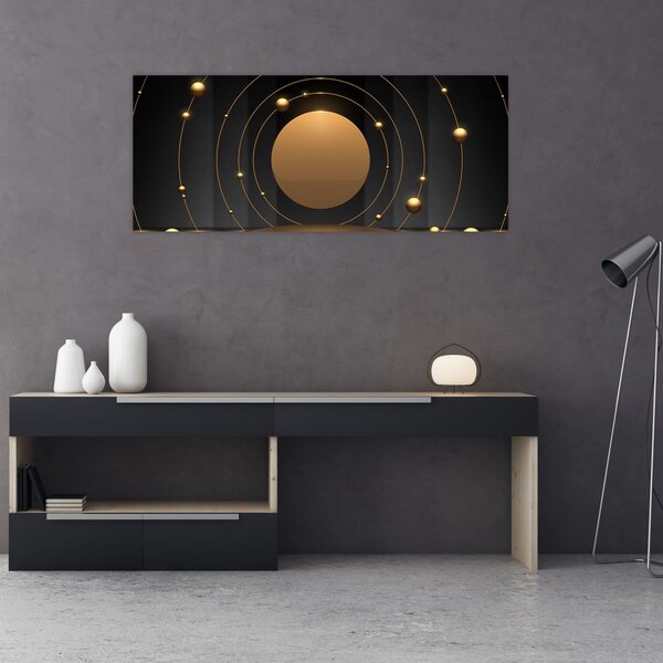 Slika - Zlati krogi (120x50 cm)