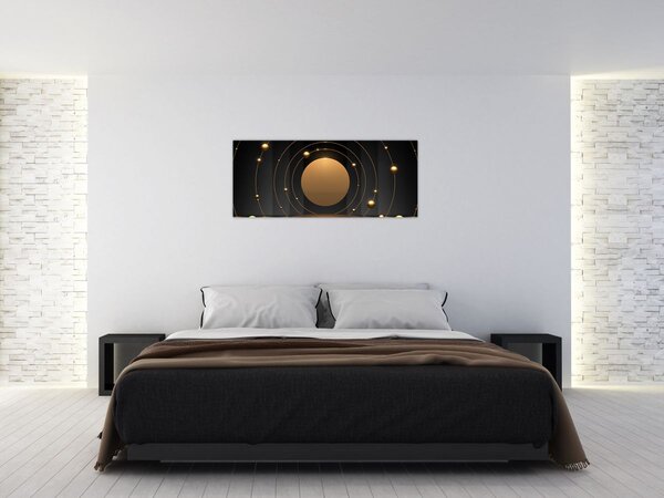 Slika - Zlati krogi (120x50 cm)